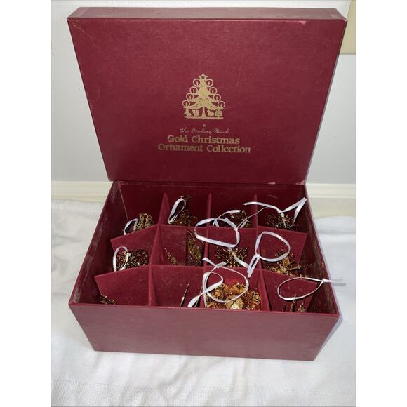 12 Danbury Mint Annual 23 K Gold-Plated & Brass Christmas Ornaments 1980s-2000s - Picture 5 of 6